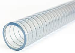 Plutone - Clear PVC Suction and Delivery Hose with Steel Wire Helix (Biovinyl)