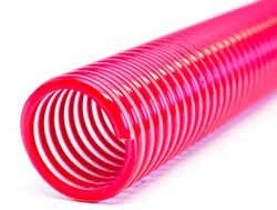 Bacco FF - Clear Plasticized Vinyl Suction and Delivery Hose Reinforced with Red PVC Helix