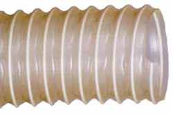 FlexTract PU7 Polyether Polyurethane Ducting with Spring Steel Helix for fume extraction, sawdust extraction, wood splinters, metal filings and granulates