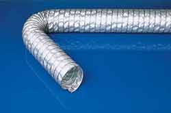 Master-CLIP HT 450 High Temperature Impregnated Glass Fibre Ducting with Outer Stainless Steel Woven Wire Fabric Reinforcement and Galvanised Steel Externally Bonded Helix