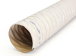 Thermoresistant - Flame Resistant Grey PVC-coated Polyester Fabric Ducting Reinforced with Steel Wire Helix
