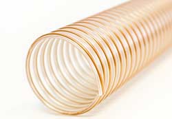 Vulcano PU HDS 15 - Clear Ester Polyurethane Ducting Reinforced with PU-coated Coppered Steel Wire Helix (Heavy Duty)